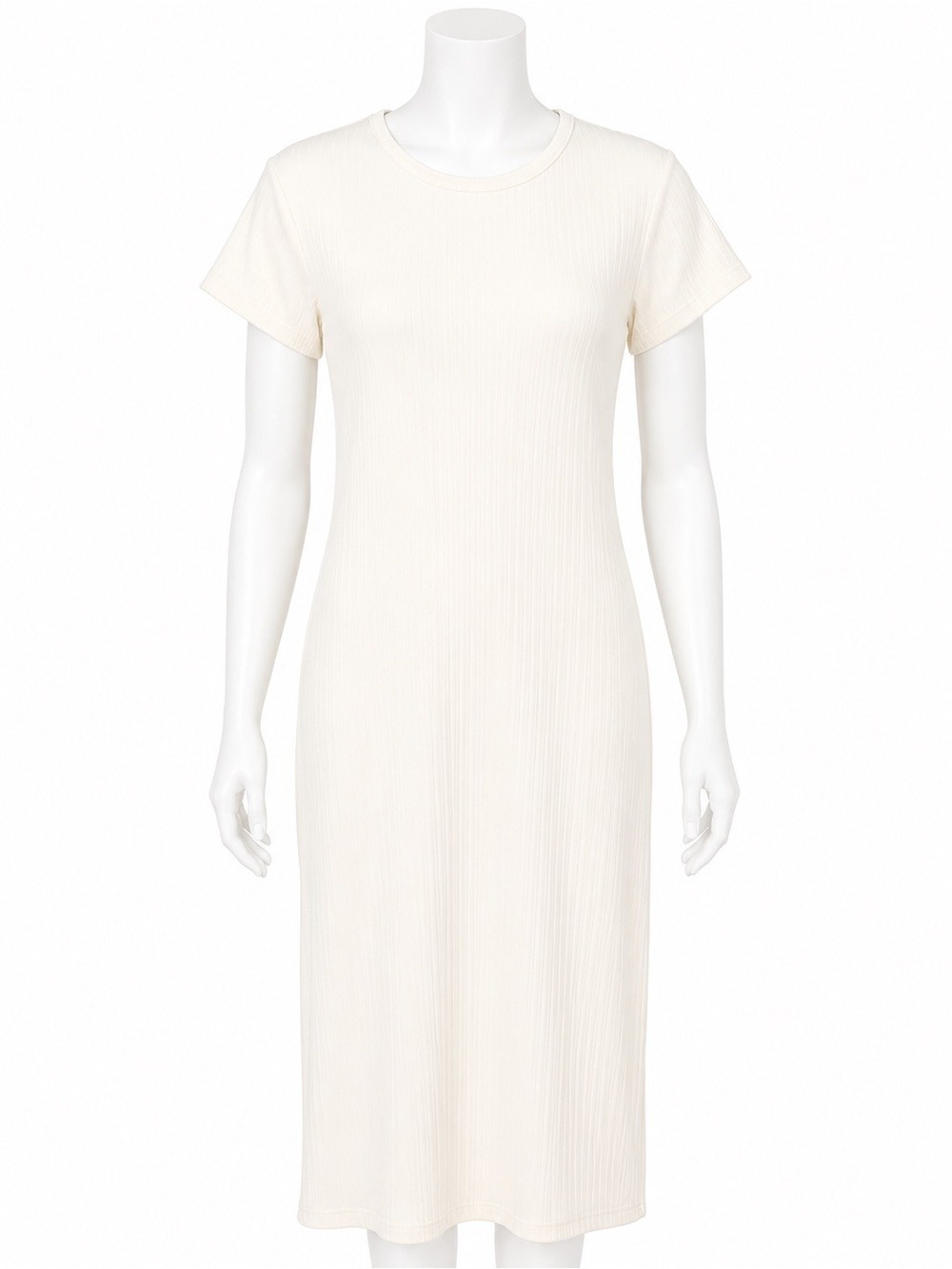 Club Monaco Bowee Plissé Tee Dress Cream Size Medium